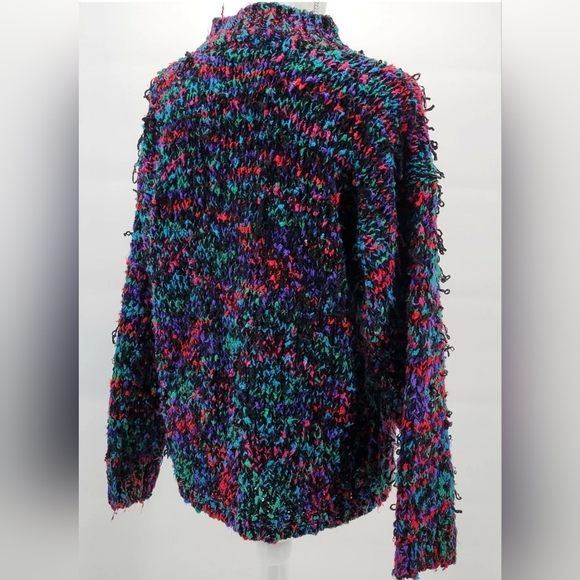 Stefano World Wide One Size Fits All Acrylic Knit Black Blue Pink Green Sweater - Picture 7 of 9